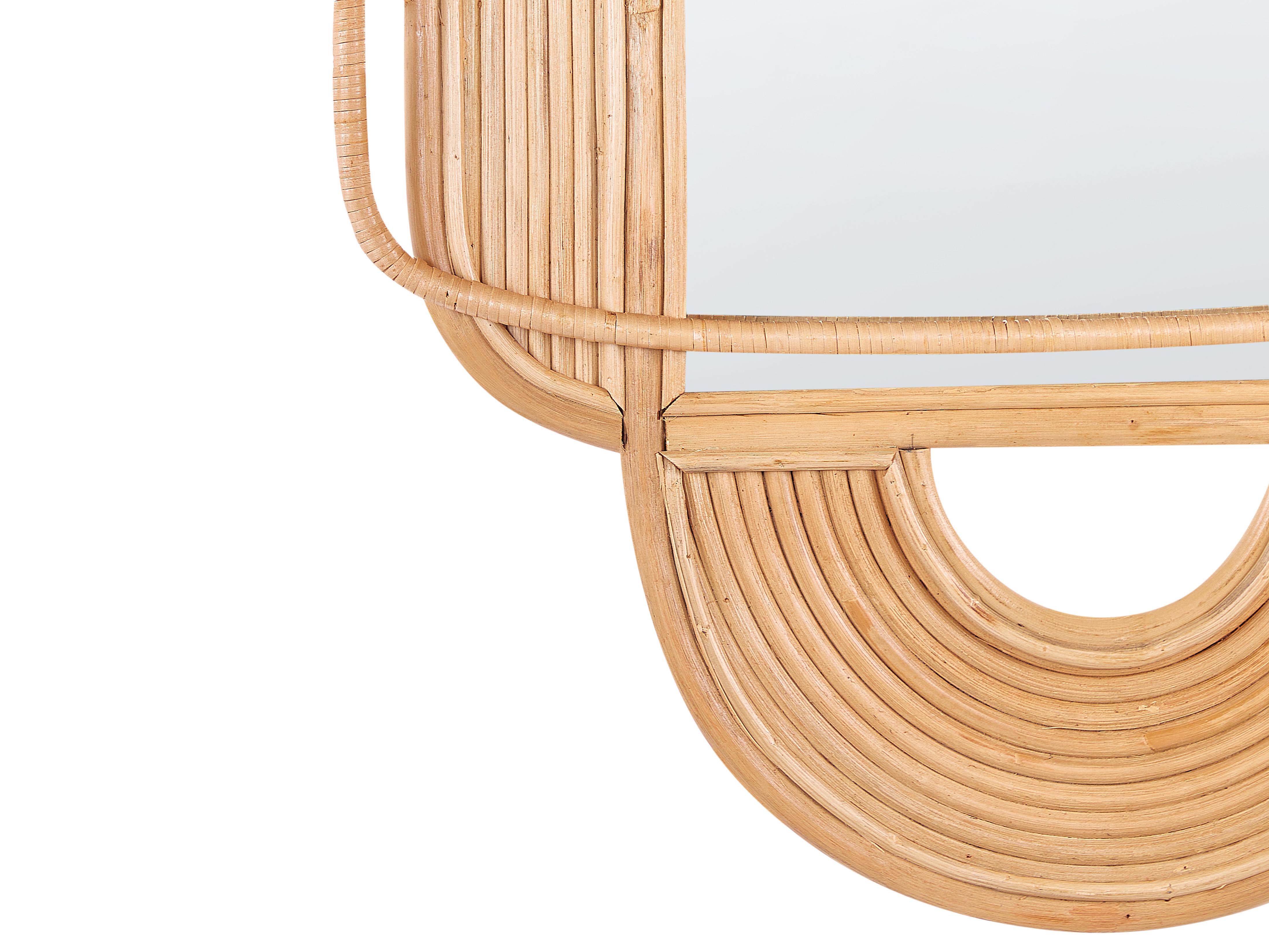 Wandspiegel ALCORN 70 cm 90 cm Rotan Natuurlijk