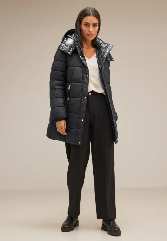 Wintermantel mit Kapuze - Black