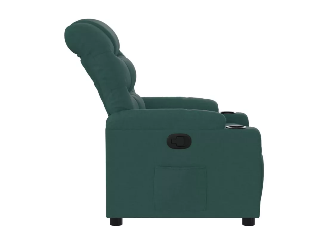 Fauteuil inclinable Vert foncé Tissu