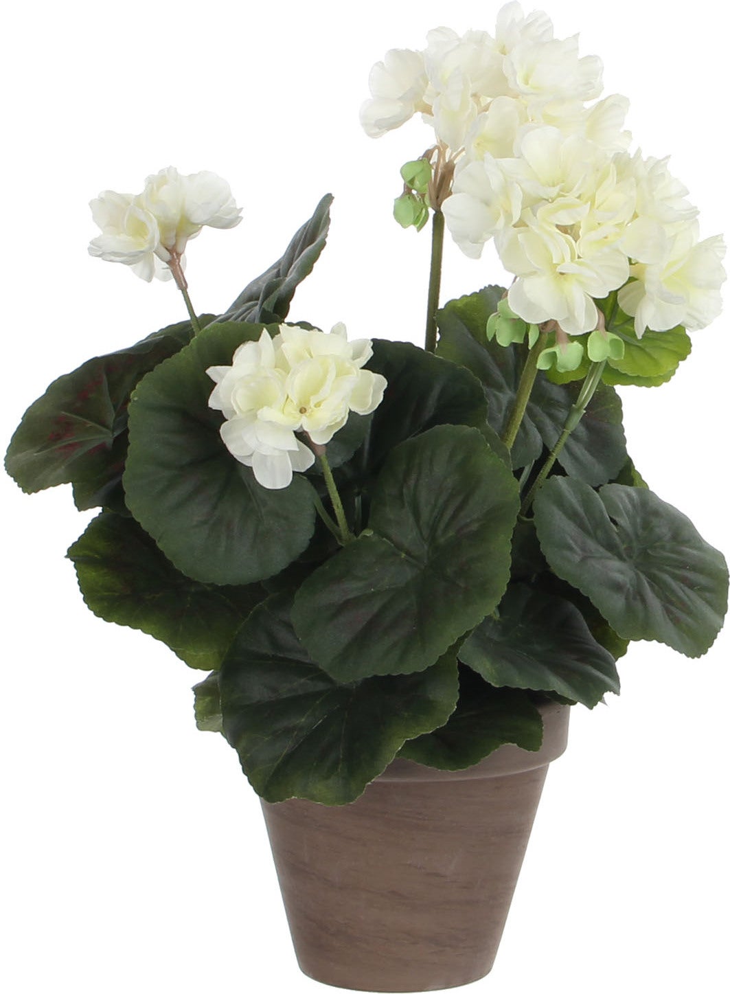 Mica Decorations kunstplant Geranium wit D 20 H 34 cm