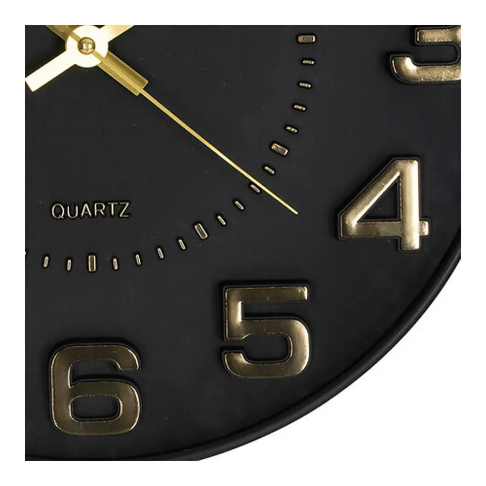 Atmosphera Doris Klok - zwart / goud - 30 cm - wandklok modern