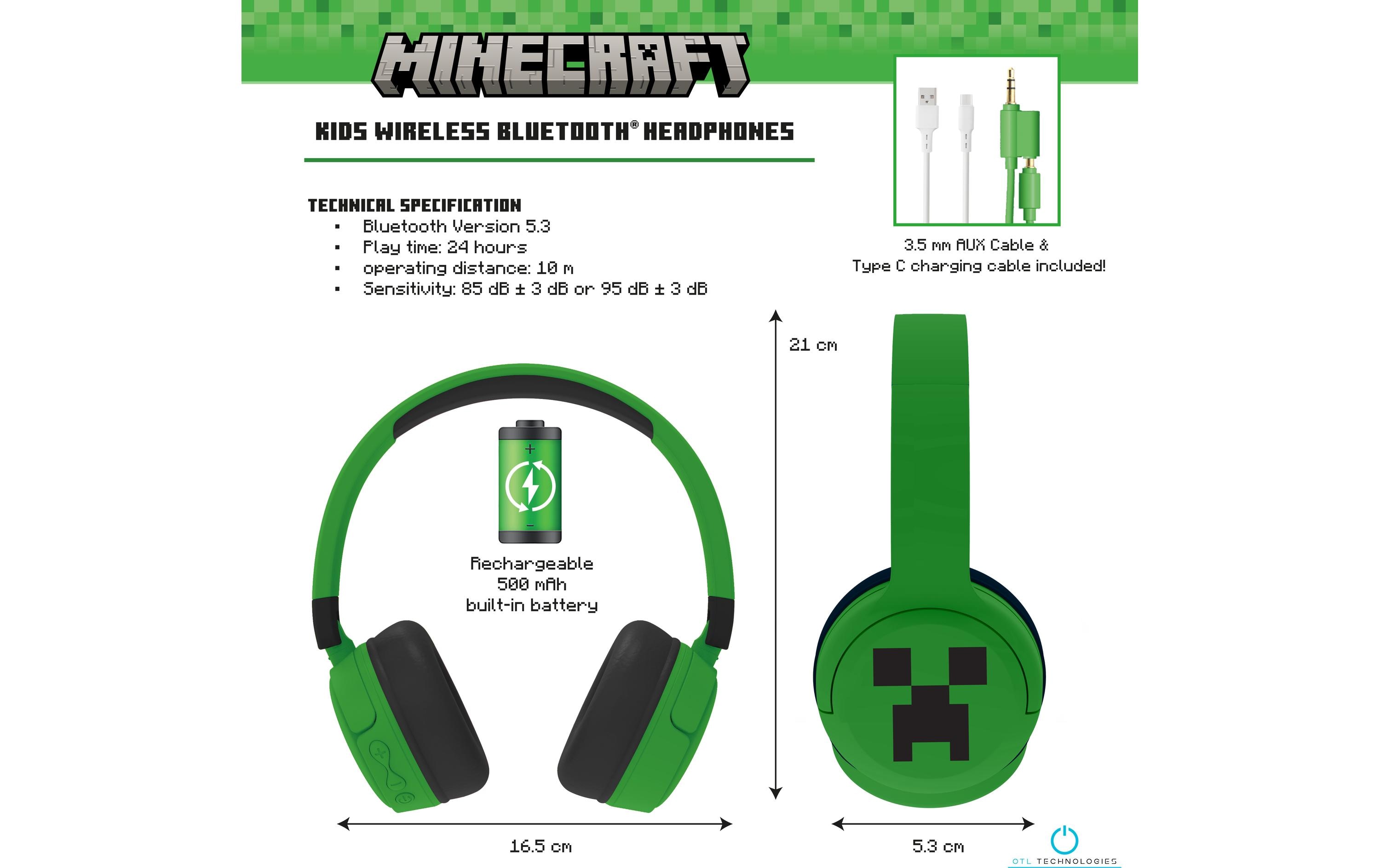 Minecraft Creeper Kabellose Kopfhörer für KinderBluethooth Kopfhörer