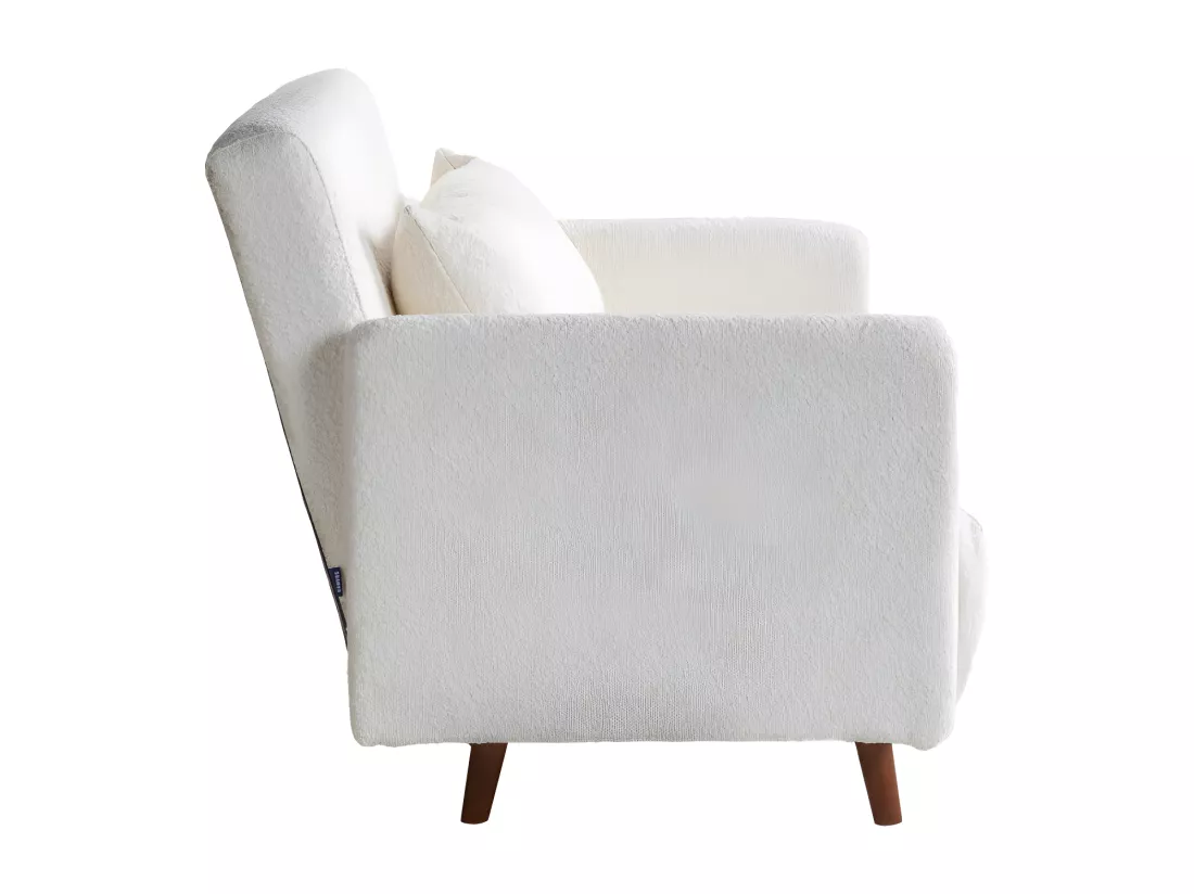 Belushi - Fauteuil convertible en tissu bouclette - Écru