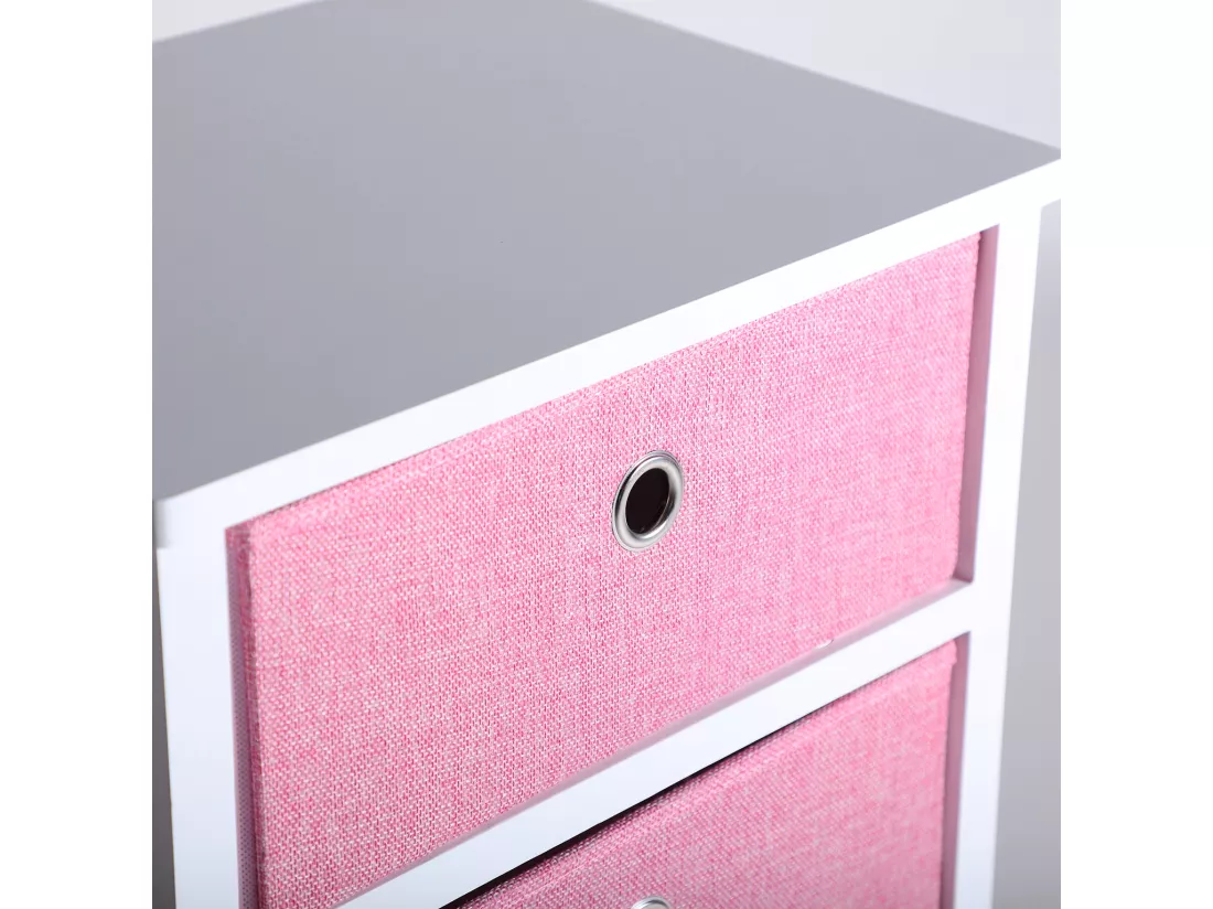 Chiffonier en bois mdf rose 41x32x77 cm