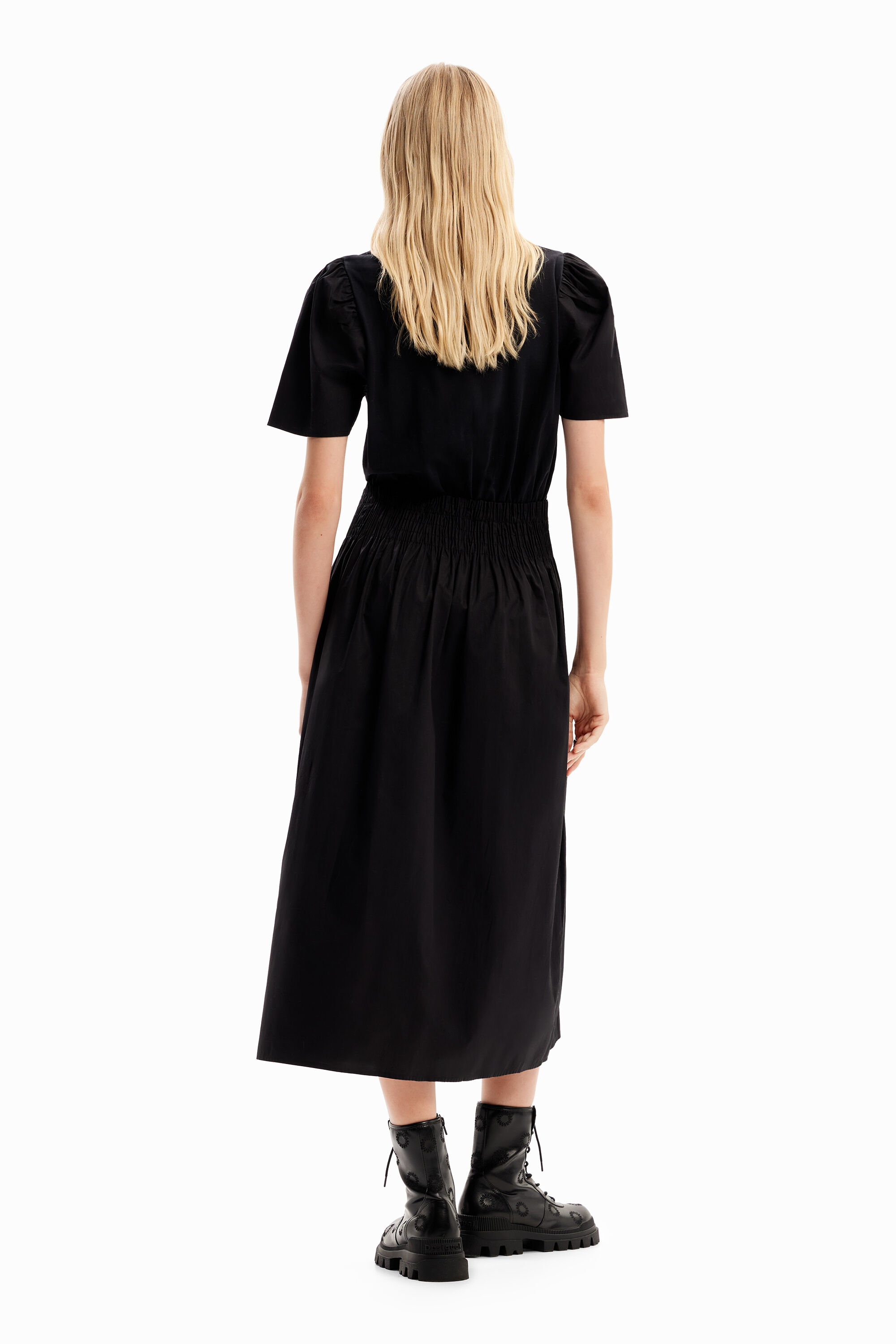 Vestido midi combinado