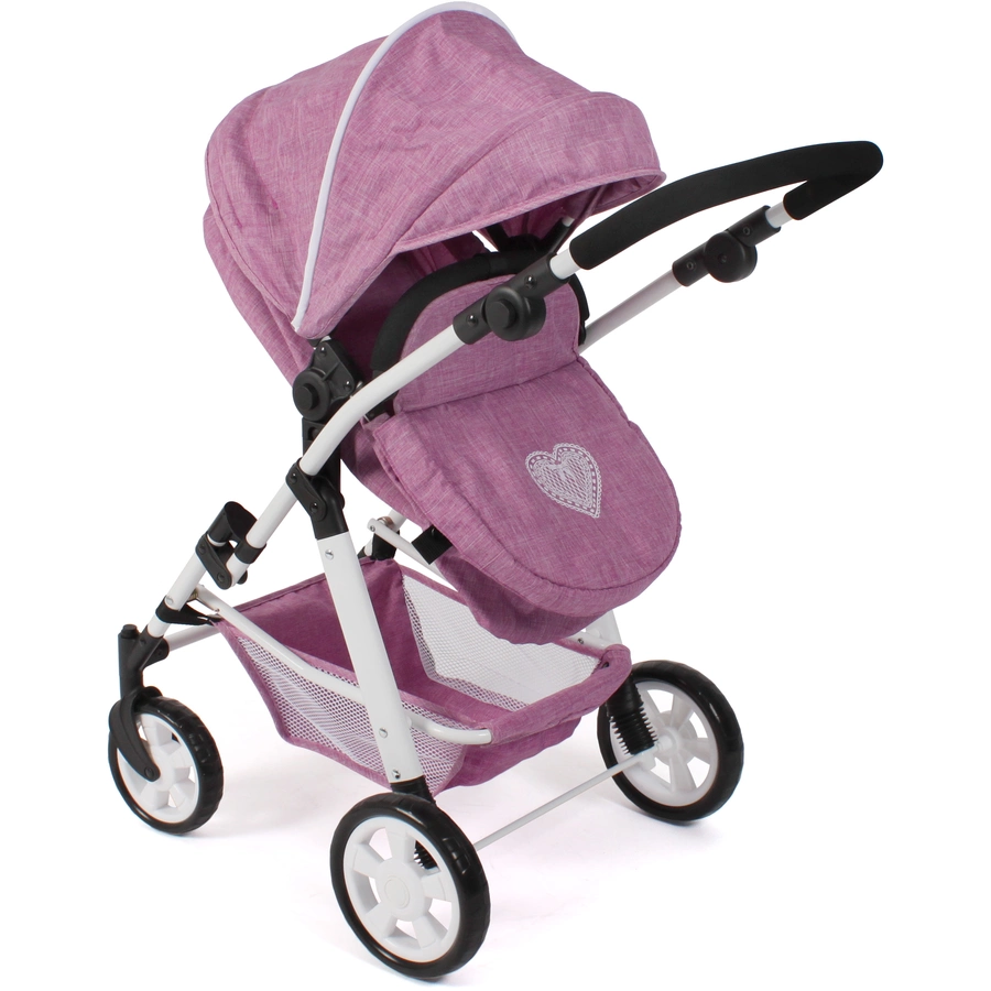 BAYER CHIC 2000 Kombi-Puppenwagen NELE Jeans pink