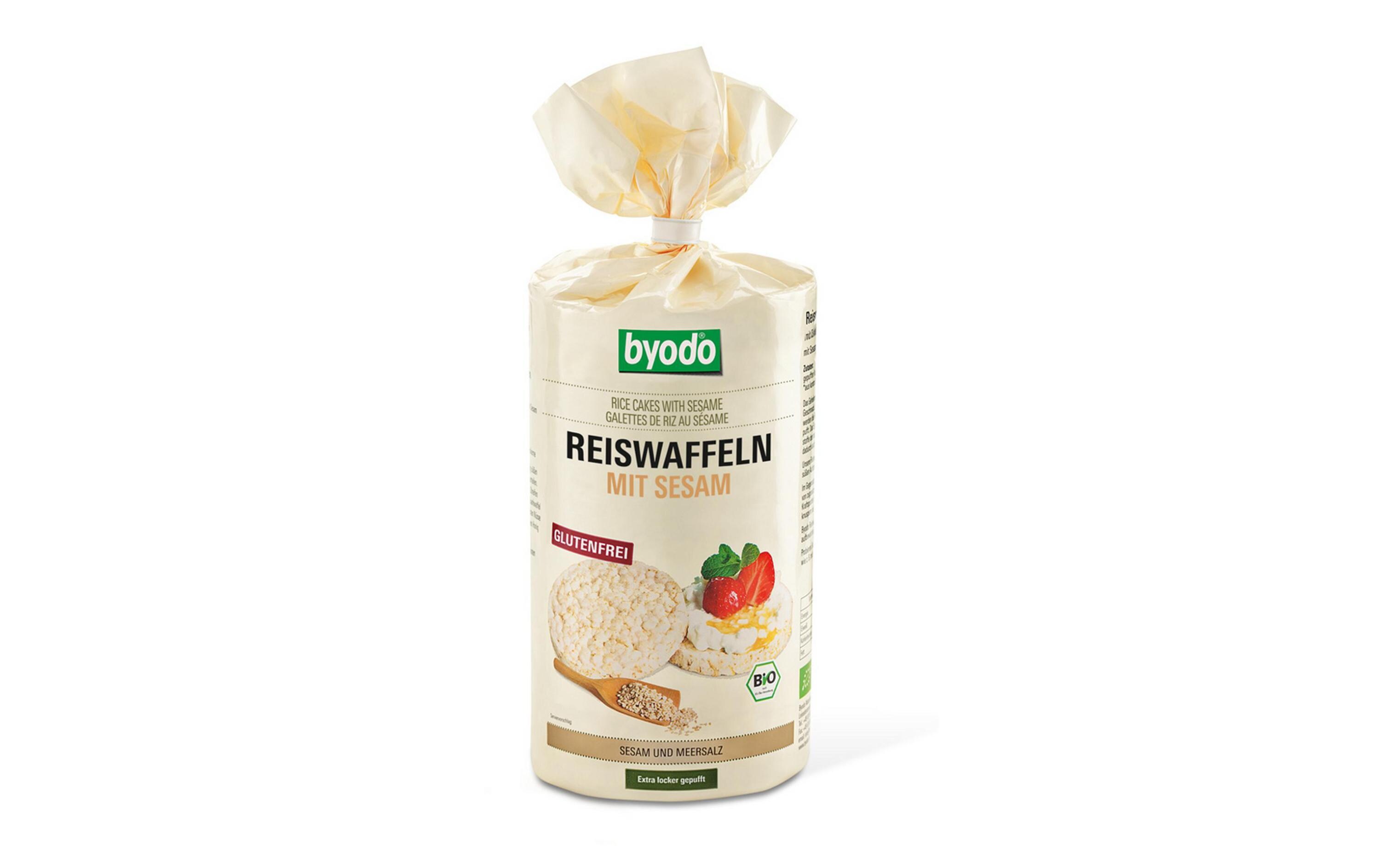 Snack Bio Reiswaffeln mit Sesam glutenfrei 100 gReiswaffeln aus Bio-Sesam