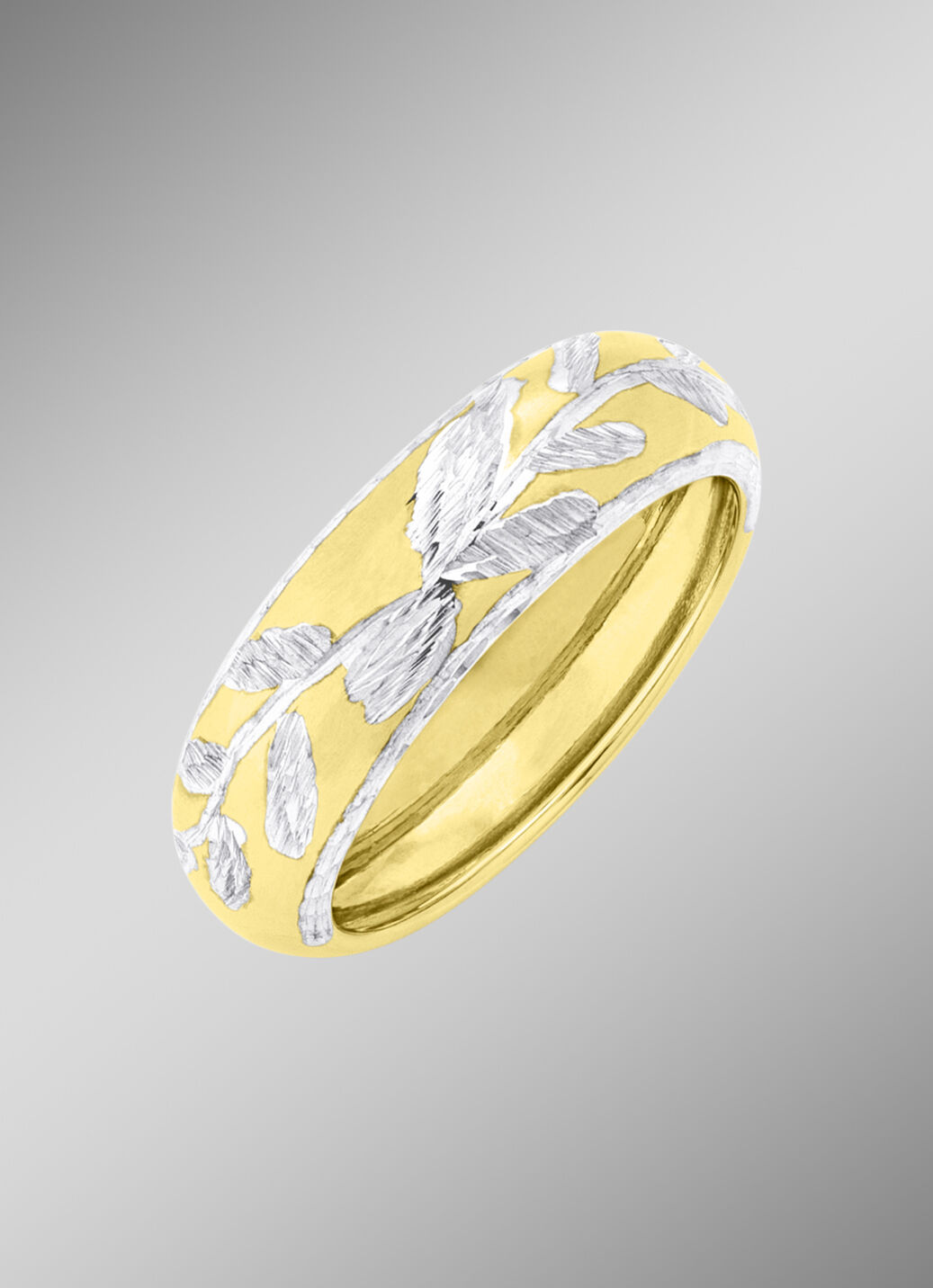 Diamantierter Damenring in Bicolor