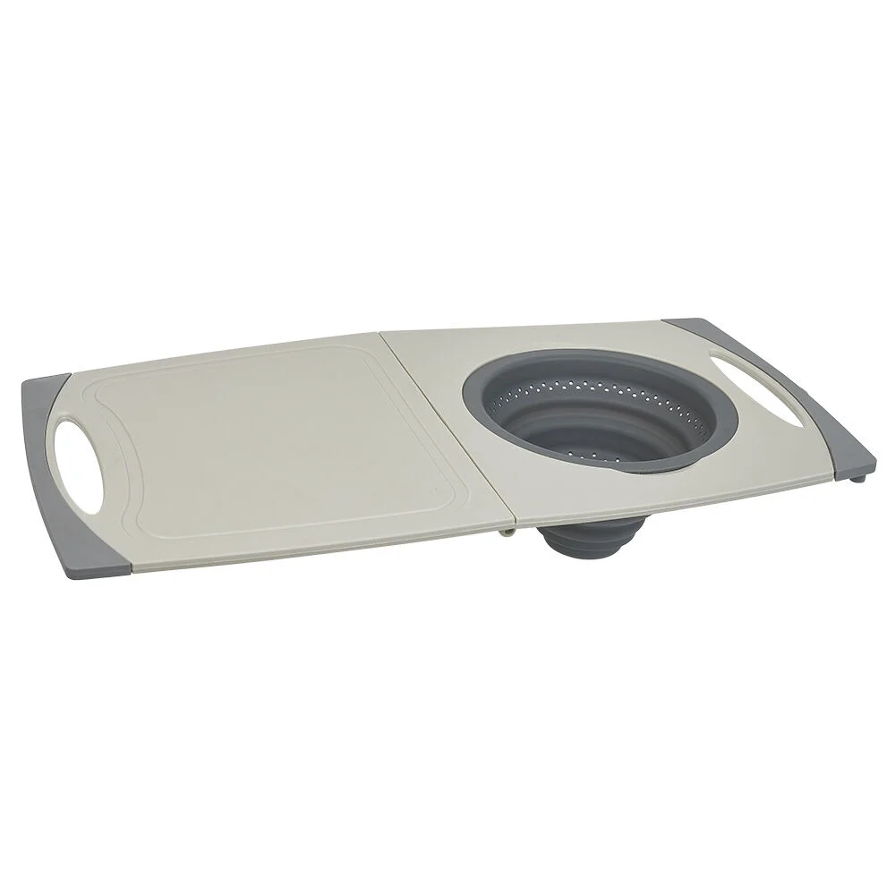 Planche à découper avec passoire rétractable silicone 56x29,5cm