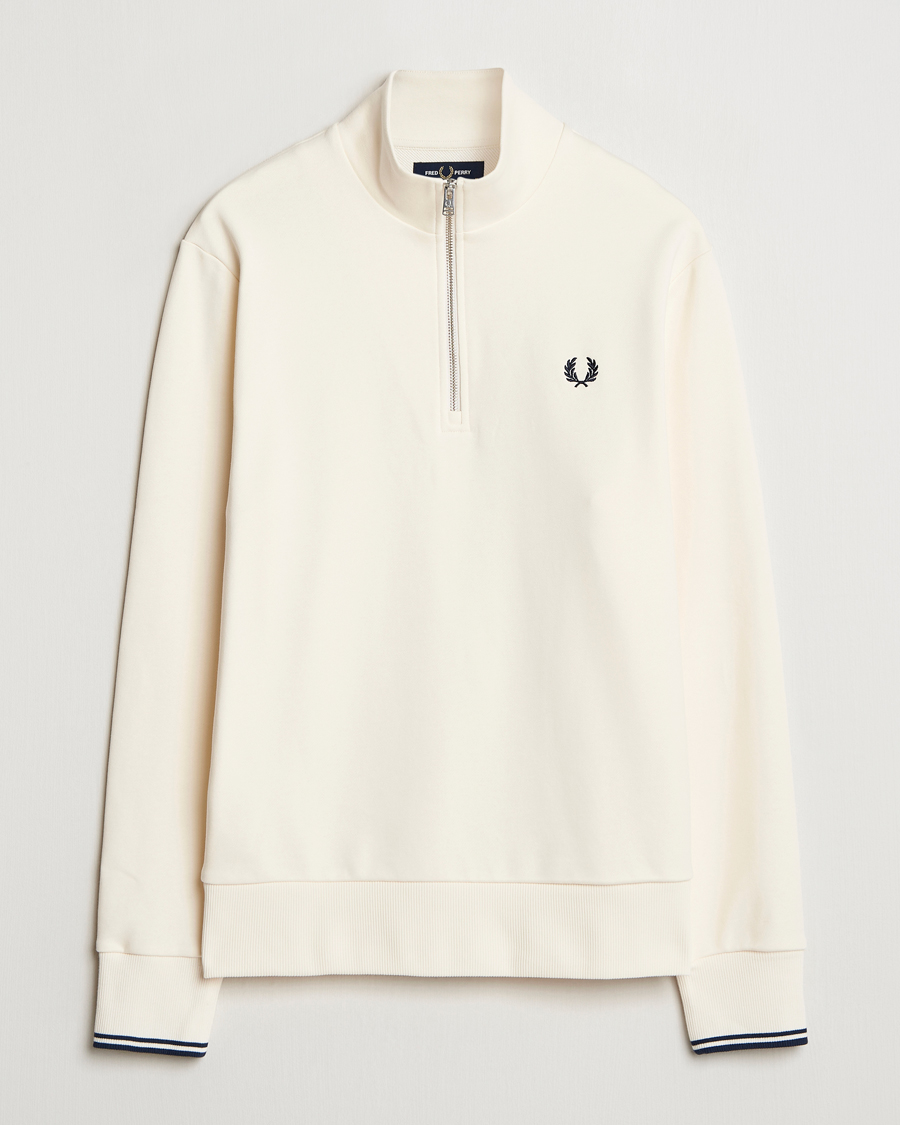 Fred Perry Half Zip Sweatshirt Ecru