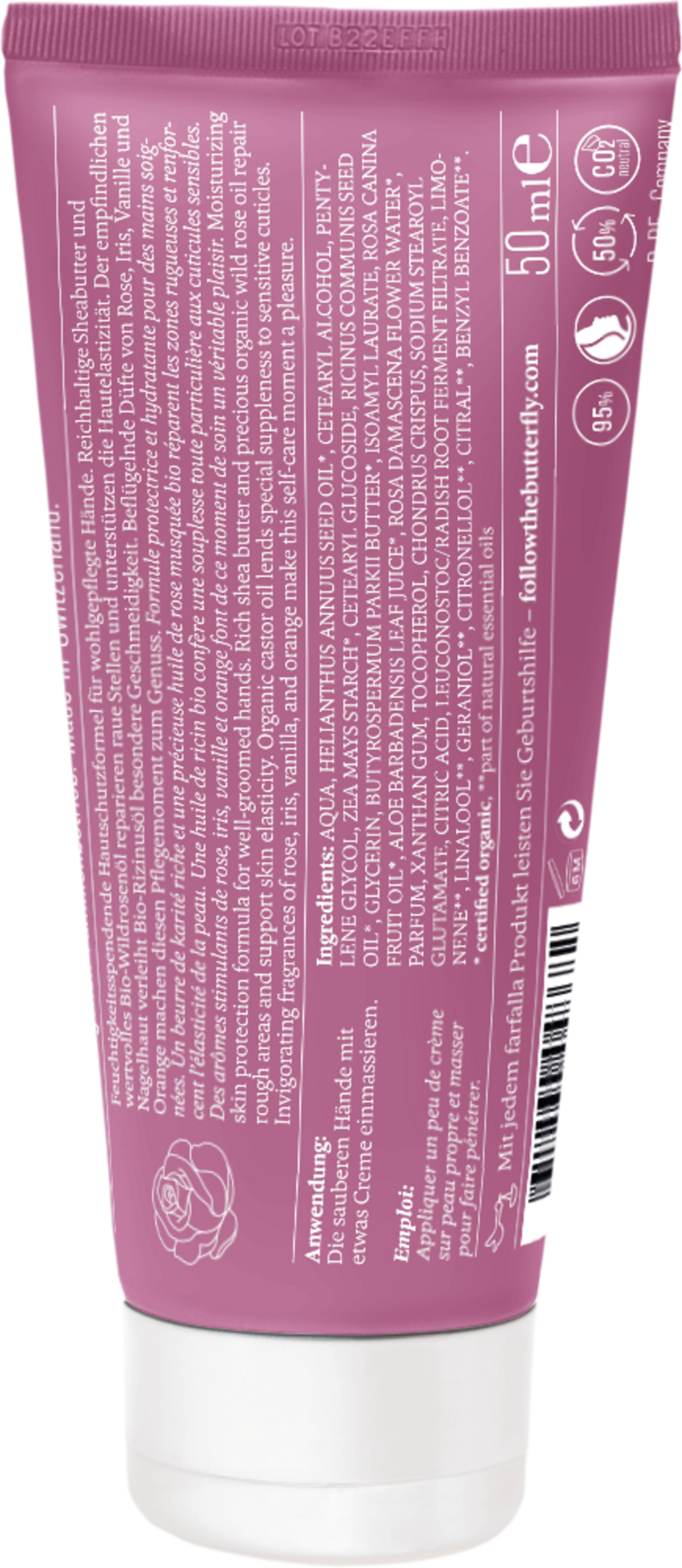 farfalla  Hippie Rose Handcreme, 50 ml