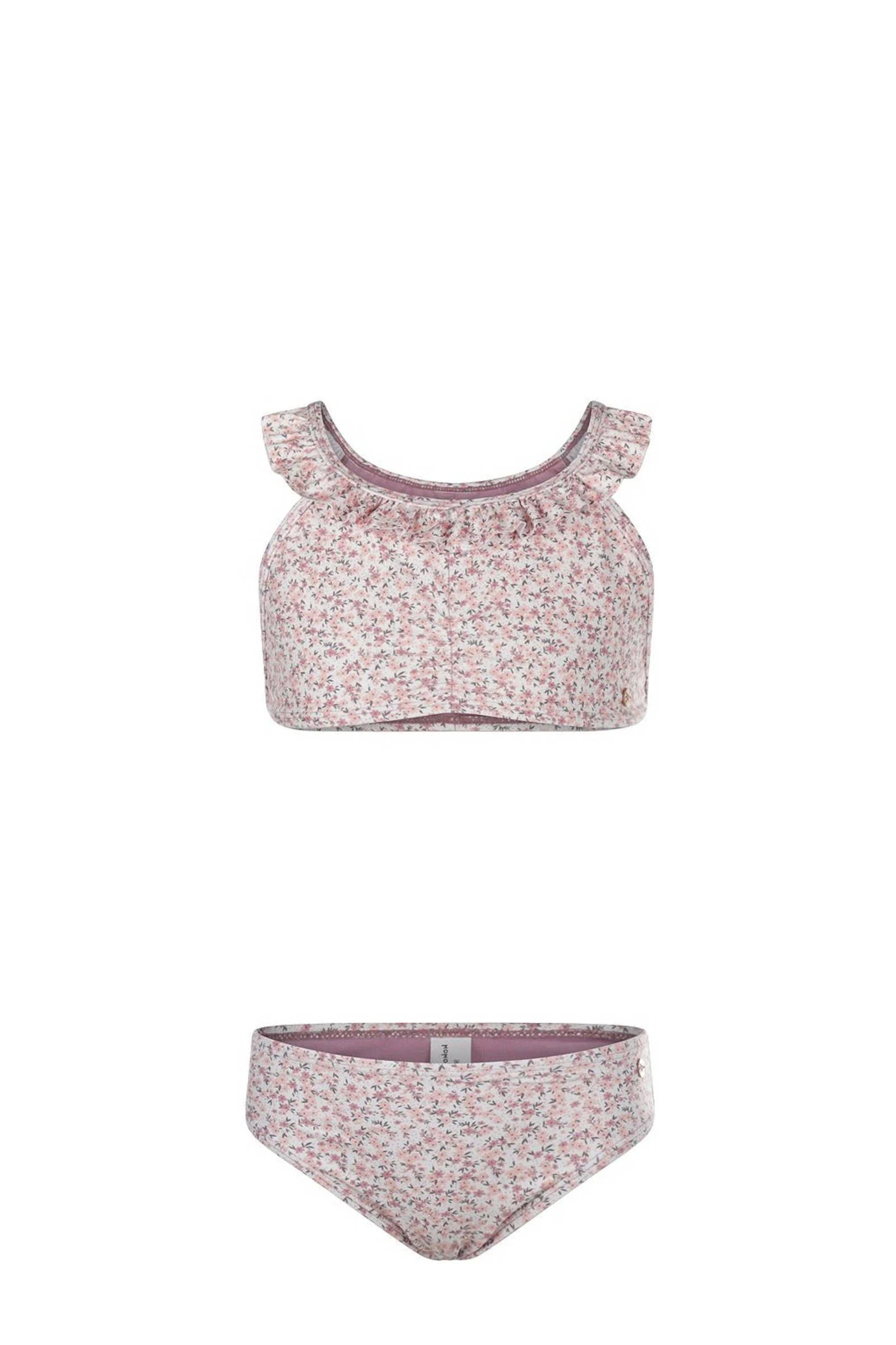 Koko Noko crop bikini met ruches roze/wit