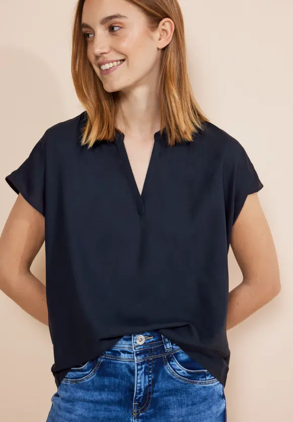 Viskose Blusenshirt - deep blue