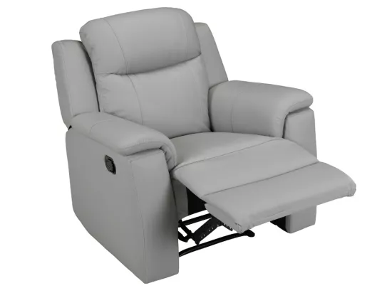 Fauteuil relax EVASION en cuir - Gris clair