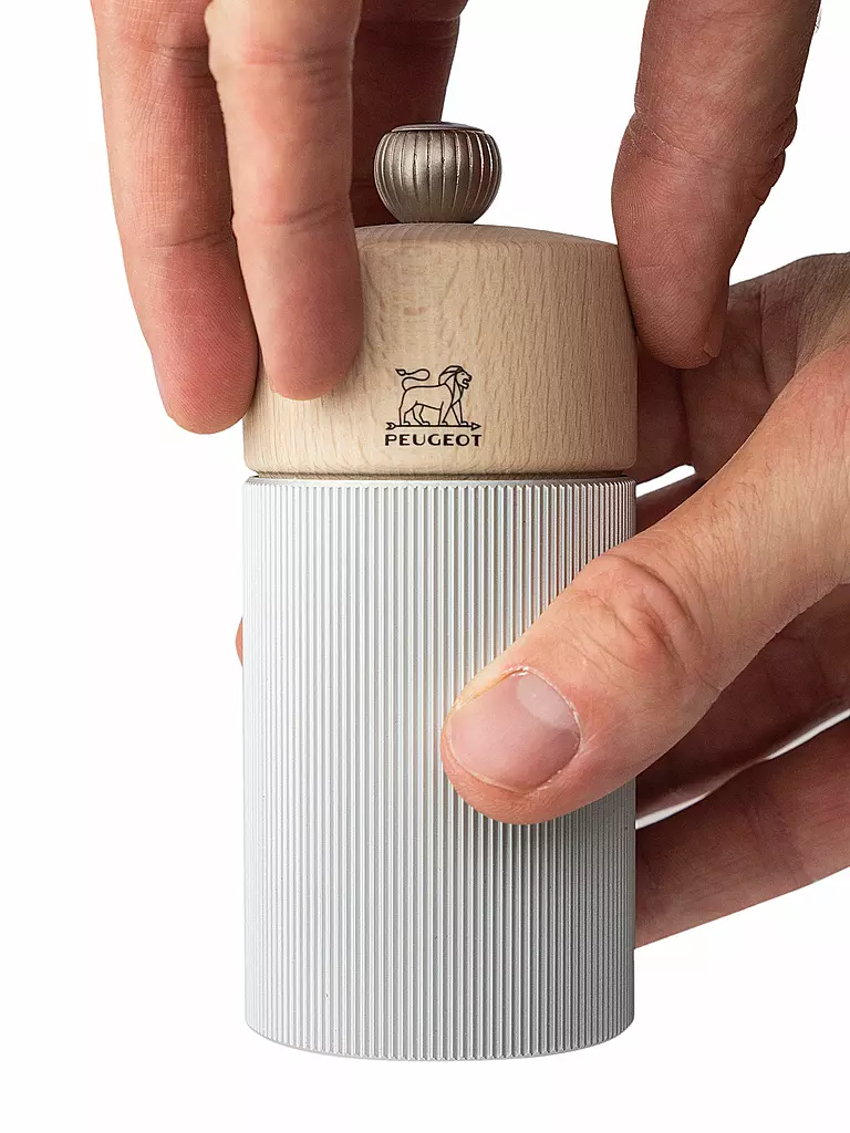PEUGEOT Manuelle Pfeffermühle Line 12cm Alu/Buche beige