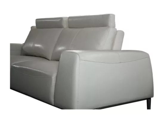 Canapé 2 places en cuir avec dossier avance-recul LOOLAK Beige
