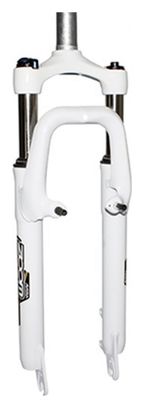 FOURCHE VTT 26   ZOOM 386MLO A RESSORT BLANC REGLABLE-BLOCABLE DEB. 60MM PIVOT LISSE 285mm 1''1-8-28 6 EXTERIEUR COMPATIBLE V-BRAKE-DISC