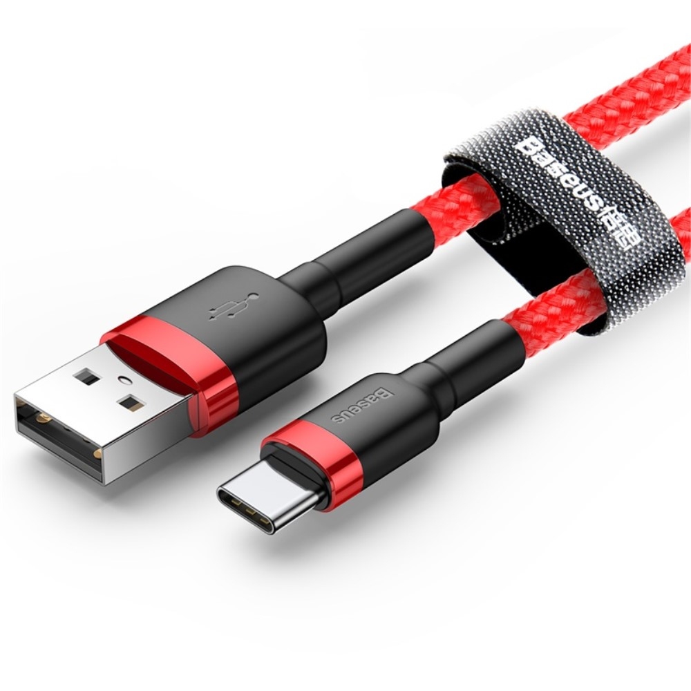 (3m/2A) USB C auf USB A 480Mbps Schnellladekabel Datenkabel - Rot