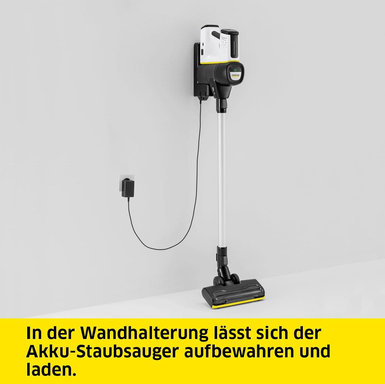 Kärcher Akku-Staubsauger VC 7 Signature Line, 2 Saugstufen, Laufzeit: bis zu 60 min., Gewicht: 2,6 kg, inkl. 25,2 V Akku, Wandhalterung mit Ladefunktion, Boden- und Fugendüse, weiß