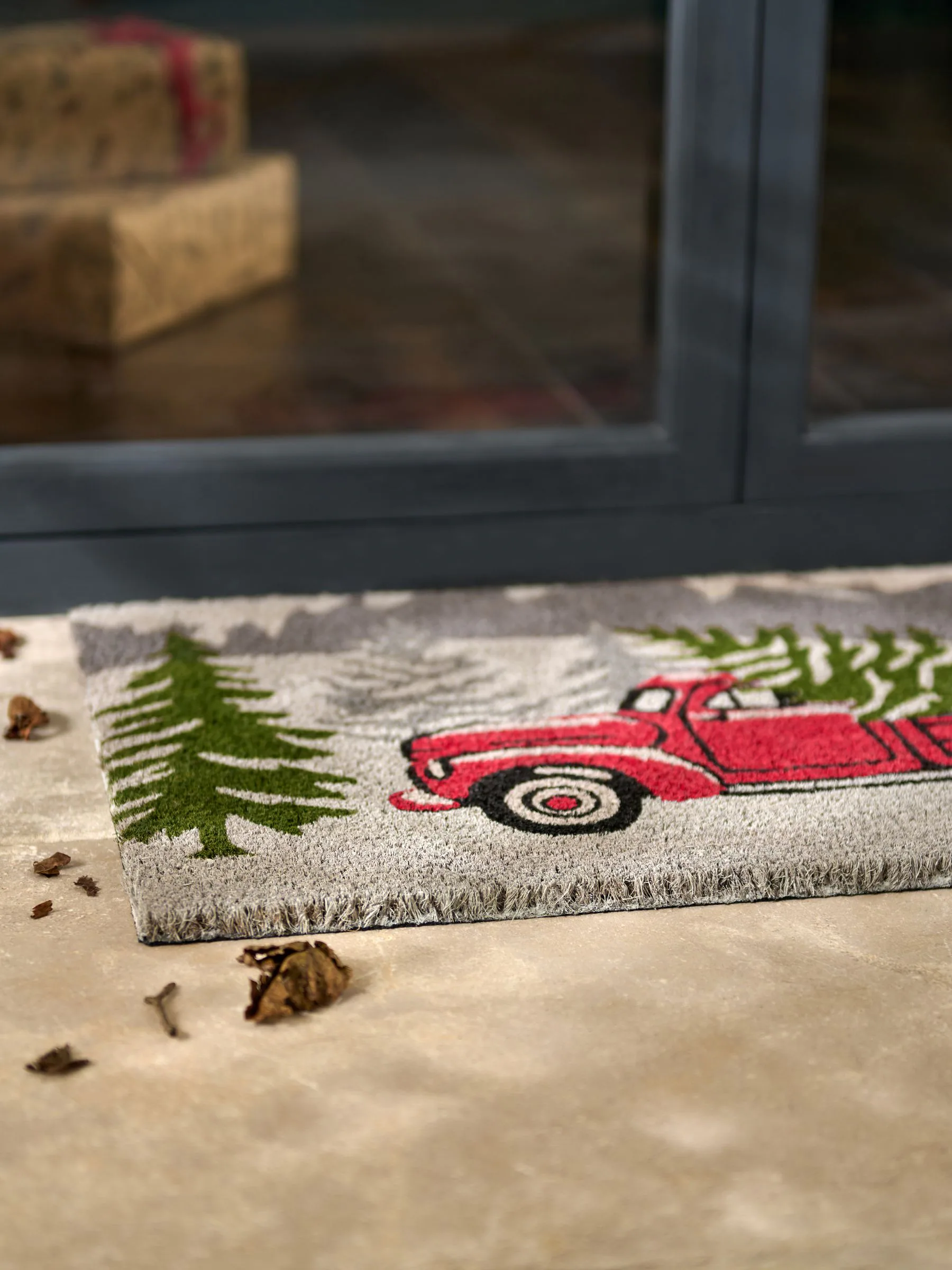 Kerstmis Autoscène Kokosvezel Deurmat