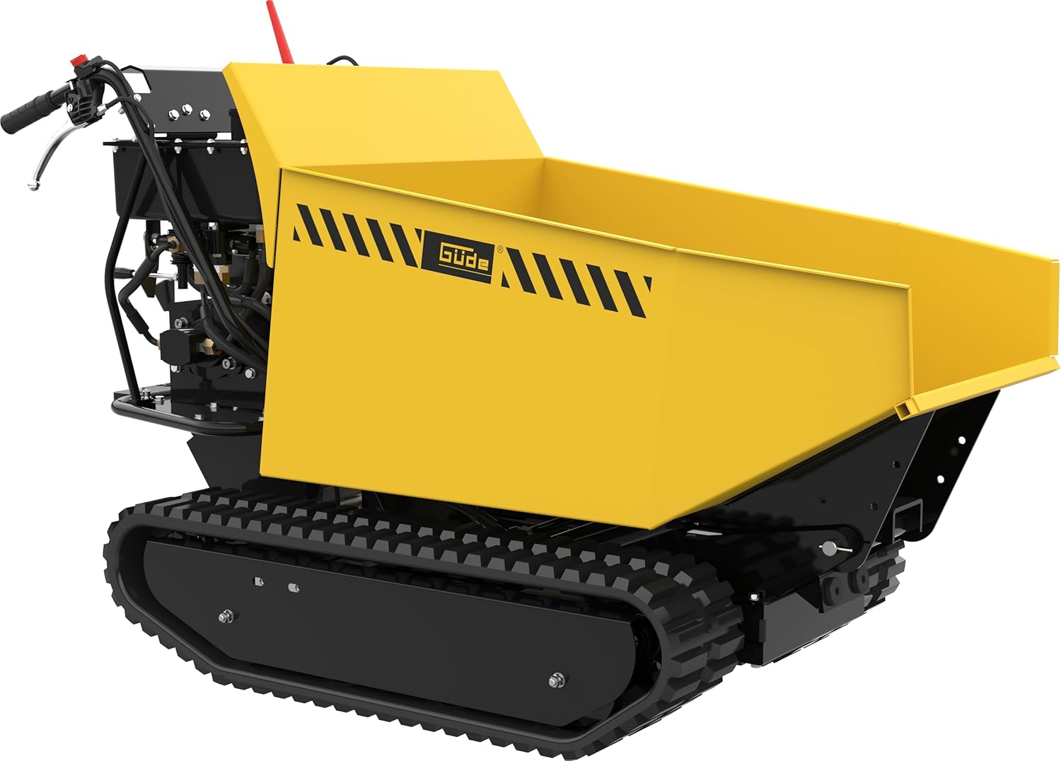 Güde Raupendumper GRD 500/R (4-Takt-Motor, 196 cm³ Hubr., 4,1/5,6 (kW/PS), Vorwärtsgeschw. 3,47 km/h, max. Zuladung 500 kg, 230 l Mulde mit Kipphydraulik, wartungsfr. Zahnradgetr., Handgriffstrg.)
