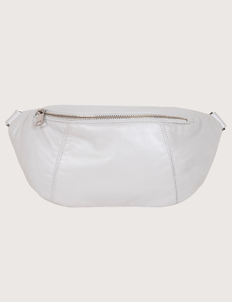OAKWOOD SAC FEMME CUIR NIKKI METAL BLANC