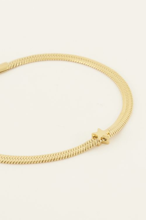 Armband met platte schakel & ster