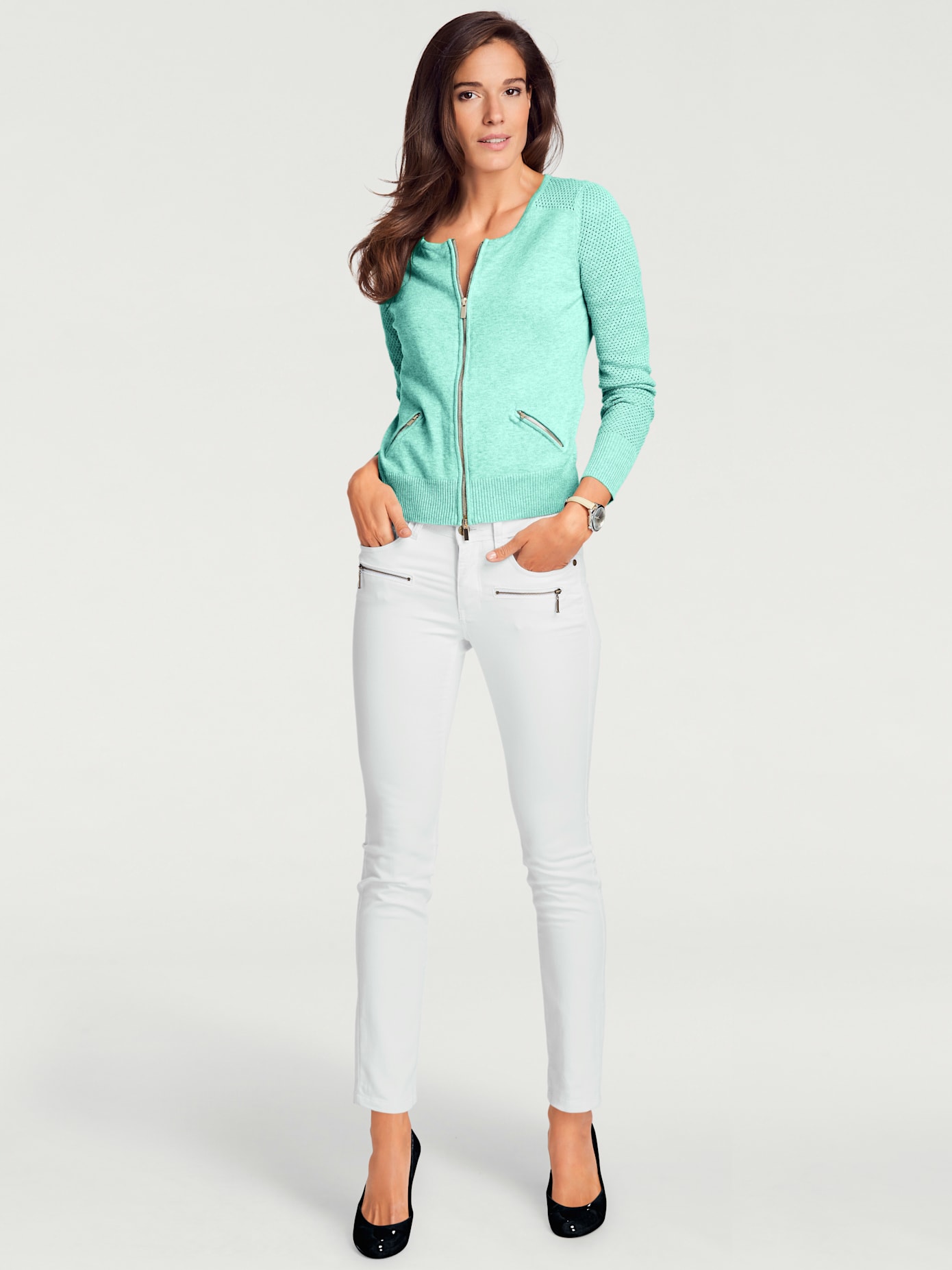 Cardigan motif tricot ajouré tendance