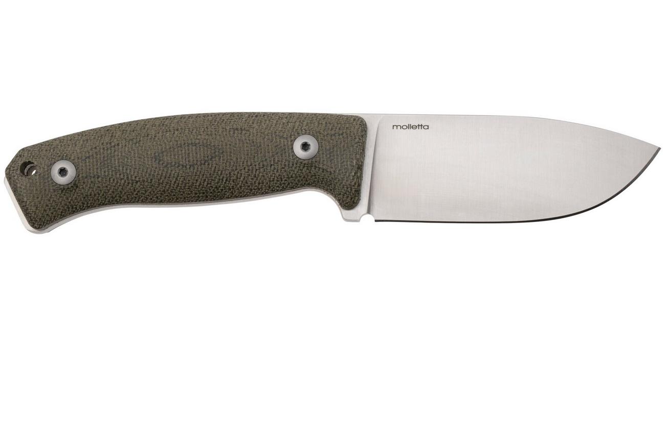 LionSteel M2M CVG Green Canvas Micarta vaststaand mes