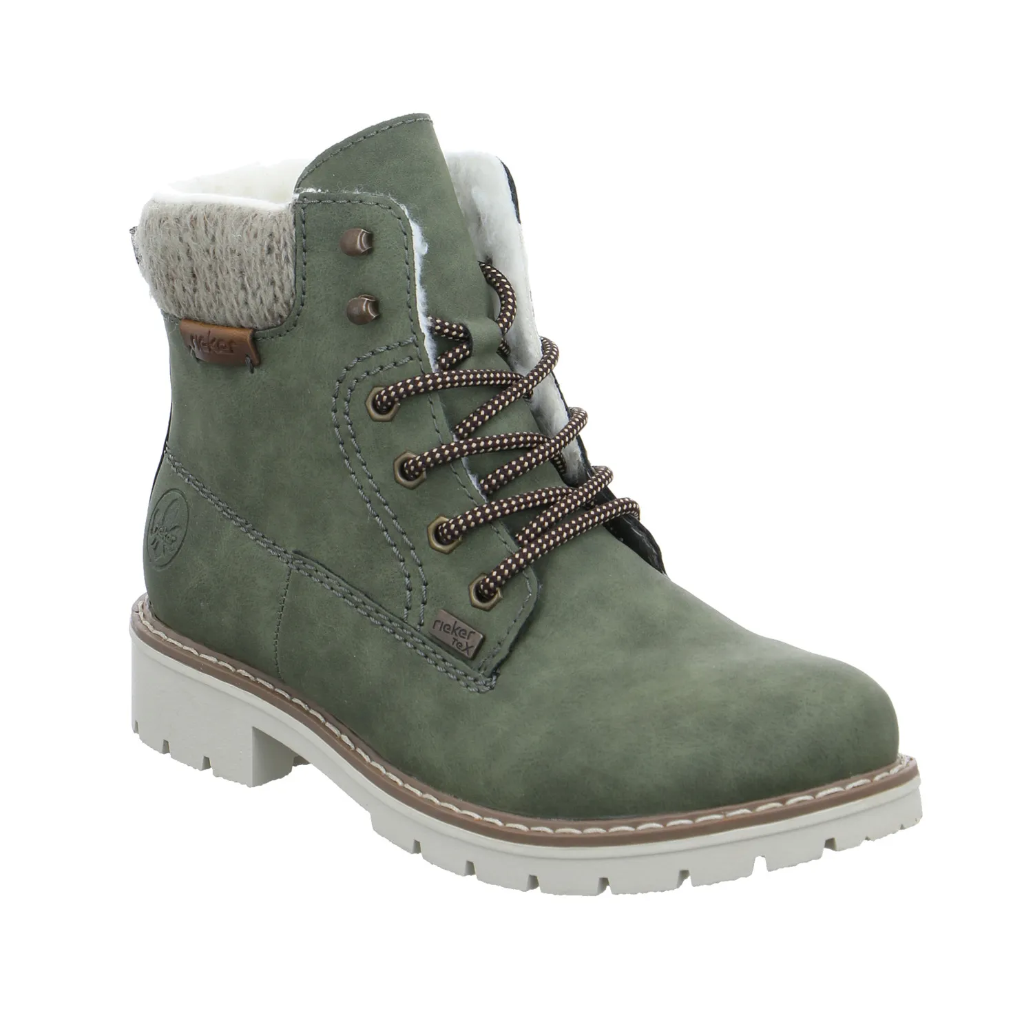 RIEKER Boot Olive Lederimitat  mit Rieker-TEX