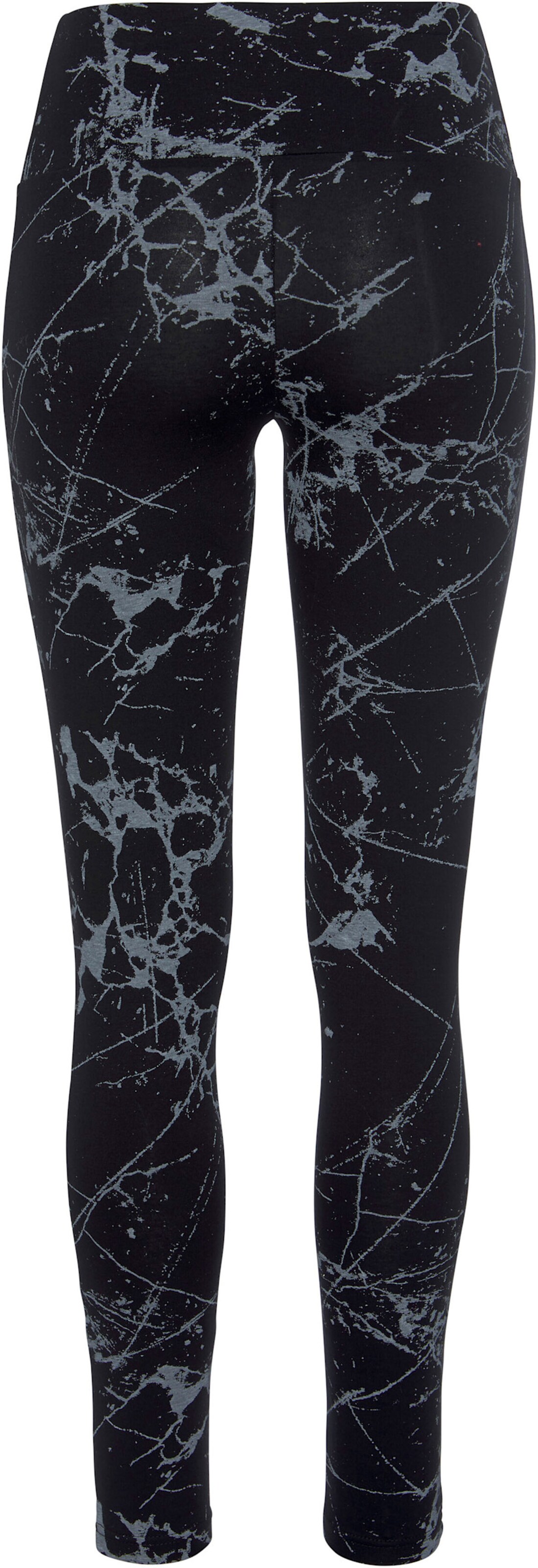 H.I.S Leggings in schwarz-bedruckt, schwarz-uni