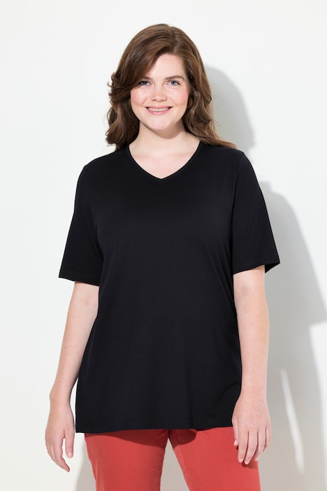 T-Shirts, 2er-Pack, V-Ausschnitt, Halbarm, Biobaumwolle