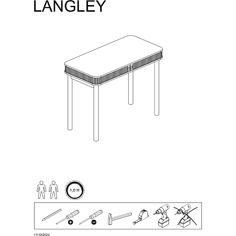 Langley skrivebord - egetræslook