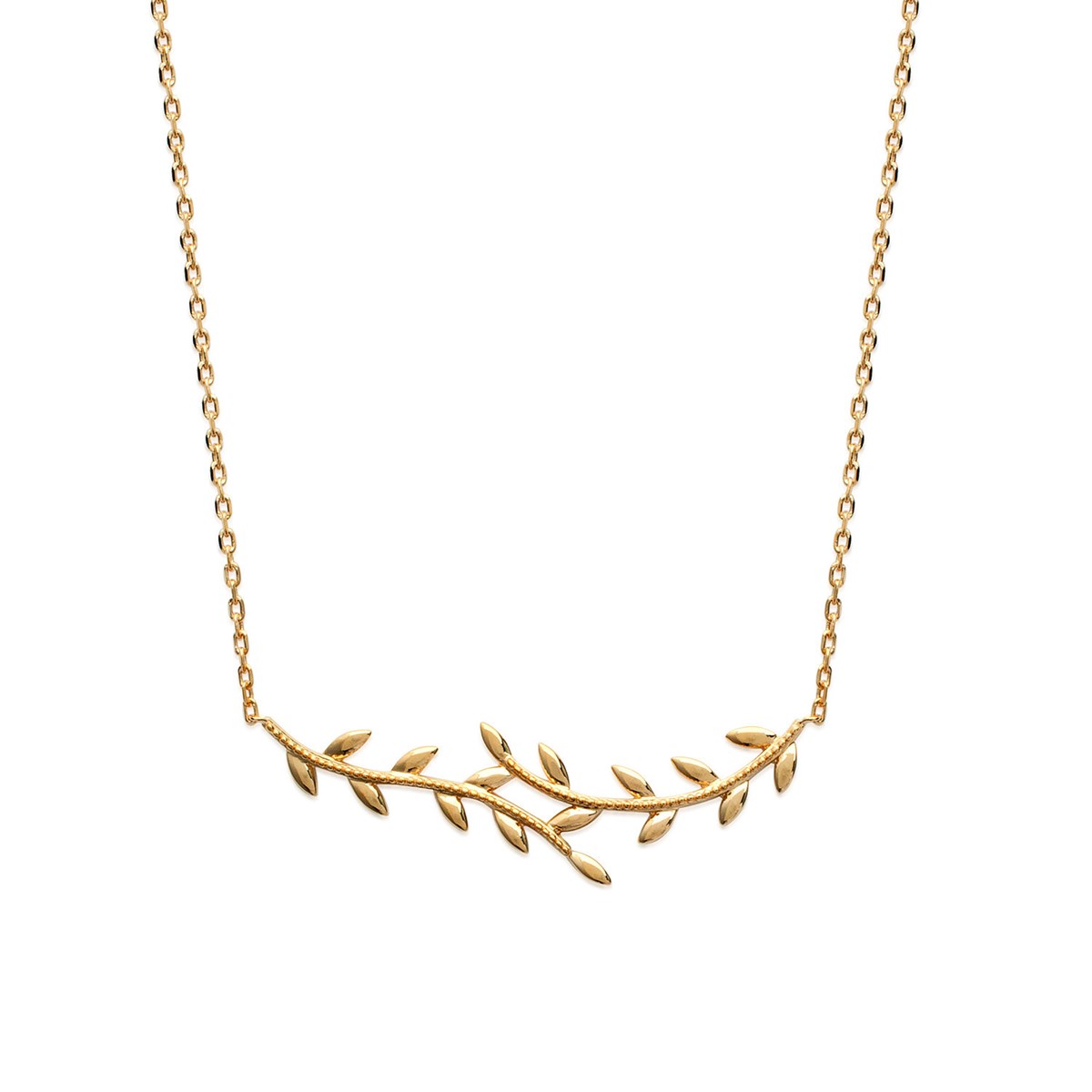 Collier Brillaxis feuillage croisé plaqué or