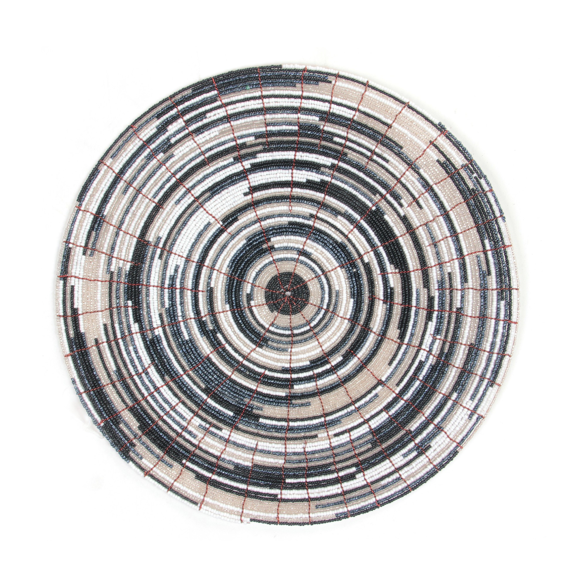 Glasperlenablage, schwarz, gold, Ø 30 cm zu 12,80