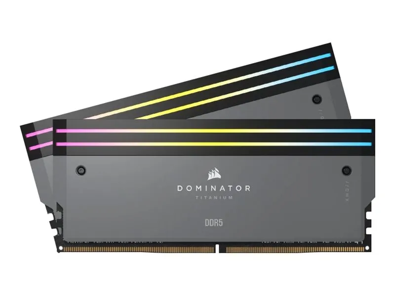 CORSAIR Dominator Titanium RGB - DDR5 - sæt - 64 GB: 2 x 32 GB - DIMM 288-PIN - 6000 MT/s / PC5-48000 - CL30 - 1.4 V - ikke bufferet - ikke-ECC - grå