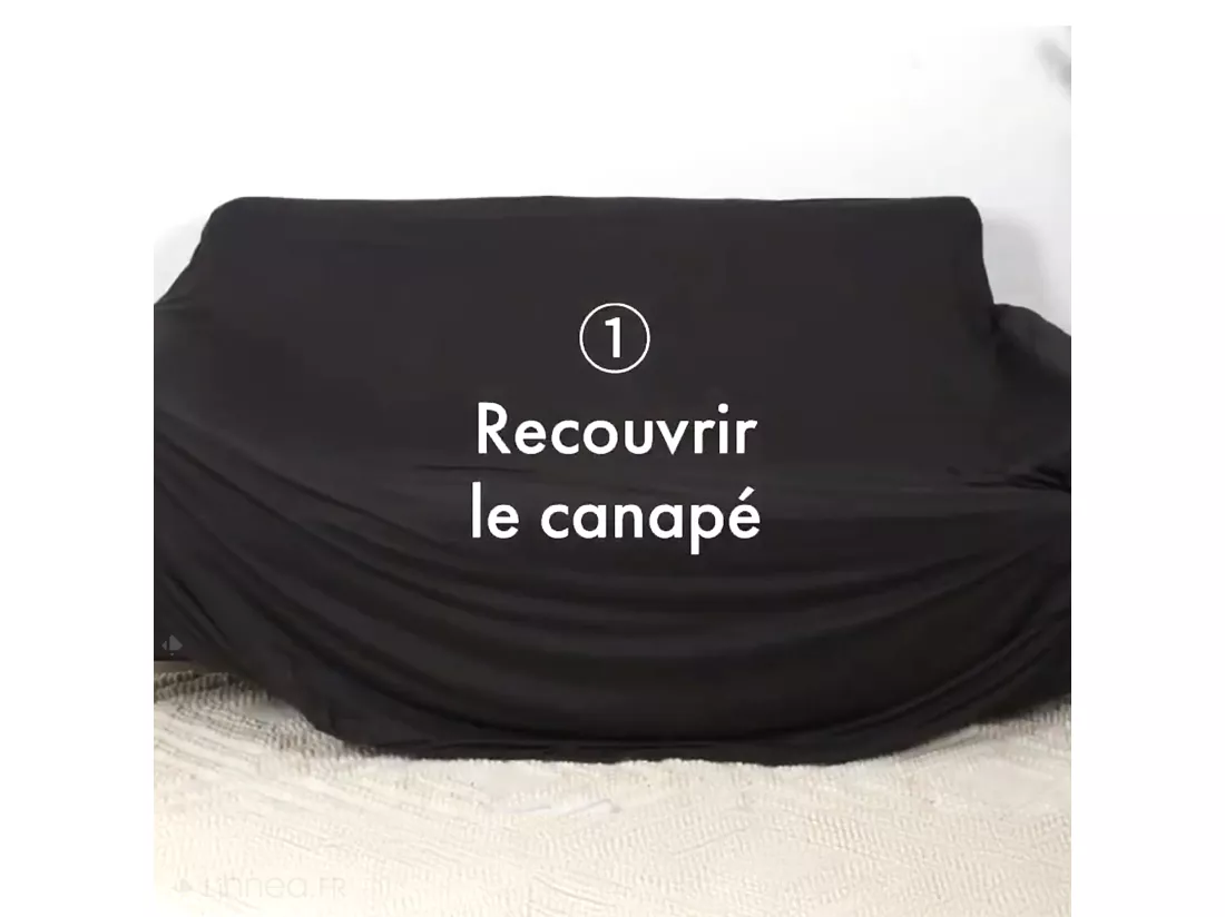 Housse extensible de canapé 170x250 cm SOFA en polyester gris