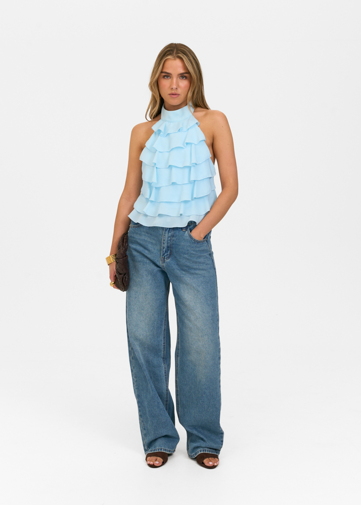 Alana top lichtblauw