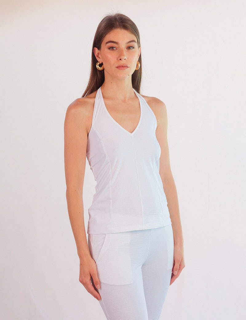 HBT WAFFLE  | MILEY TOP DOS NU BLANC
