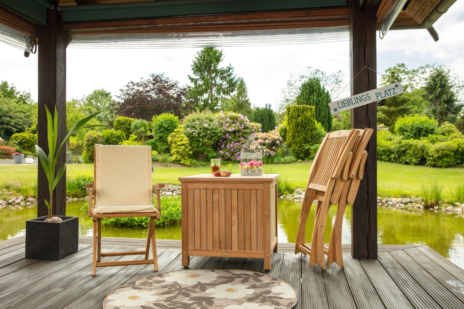 Opvouwbare stoel, houten teak, balkonstoel, tuinstoel, opvouwbaar, premium