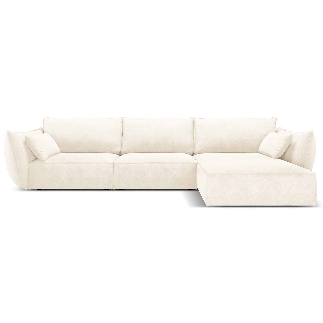 Mazzini Sofas Canapé D'Angle Droit Vanda 5 Places 2 beige clair - 208x166x85 cm