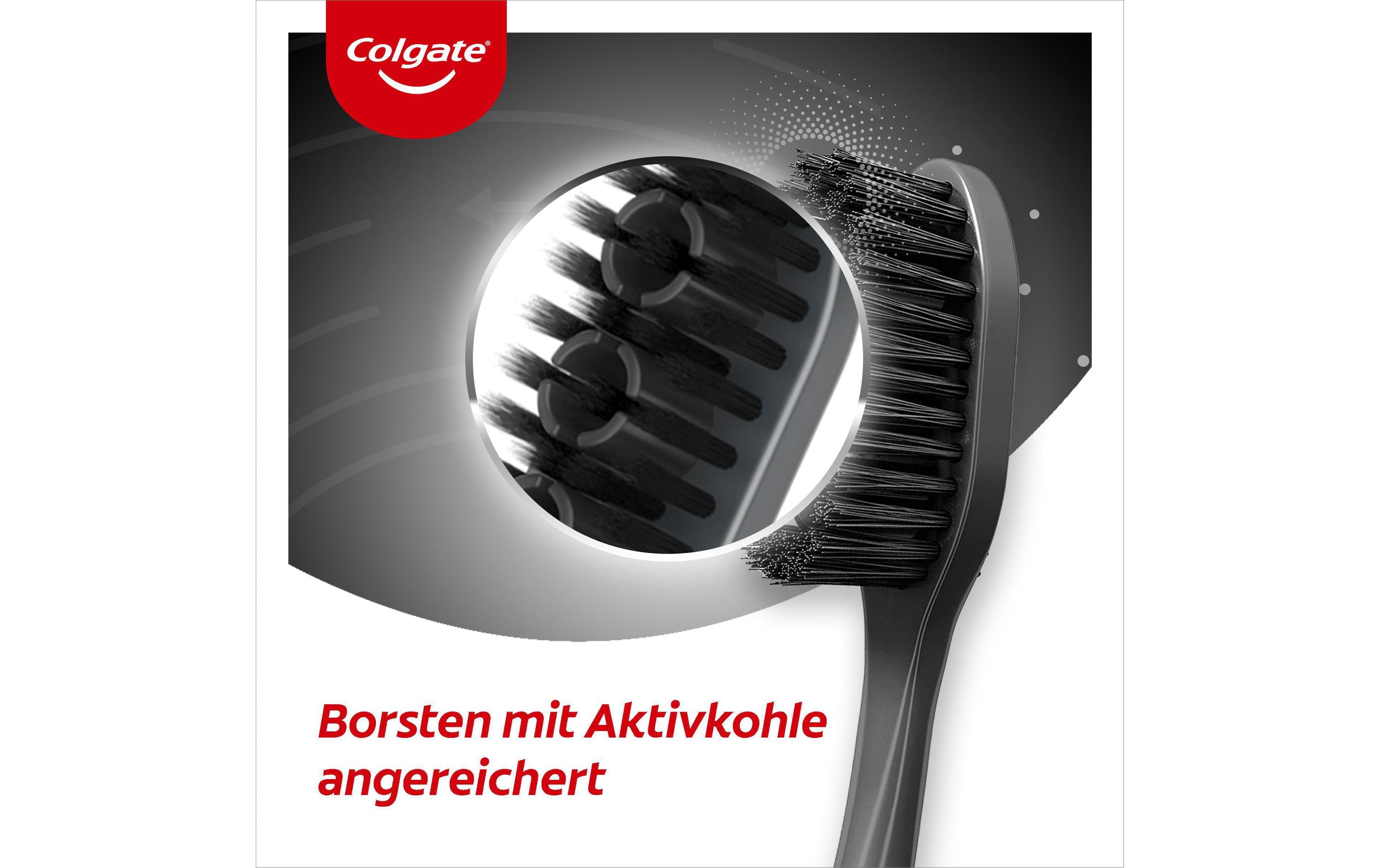 Handzahnbürste 360° Aktivkohle mittelZahnbürste für eine optimale Zahnzwischenraumreinigung
