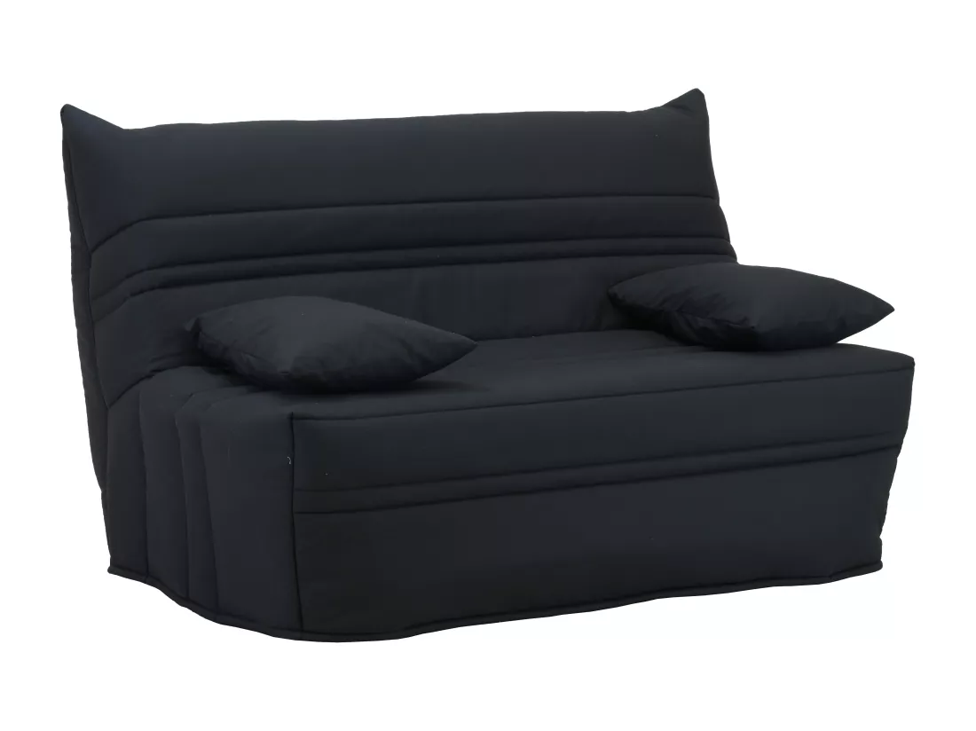 Canapé convertible BZ 100% coton fermeture assistée, 160x200 cm noir CANYON III