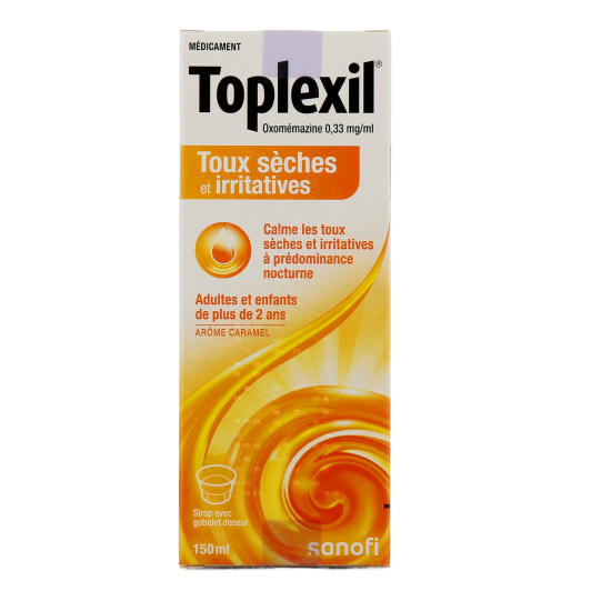 Sirop toux sèche et irritative Toplexil - Caramel ou sans sucres