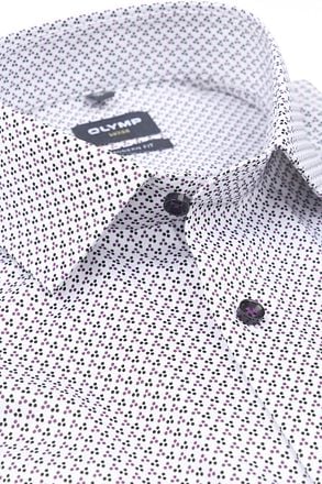 Olymp Luxor Overhemd Print Wit Navy 130064-00 kopen