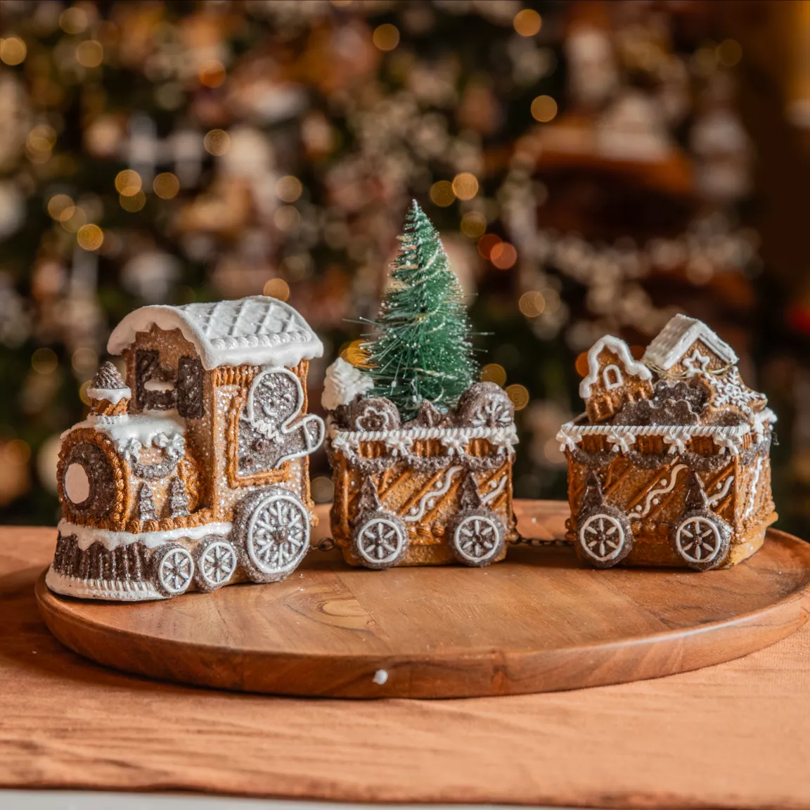 Train décoratif lumineux (18 cm) Pain d'épices Gourmand