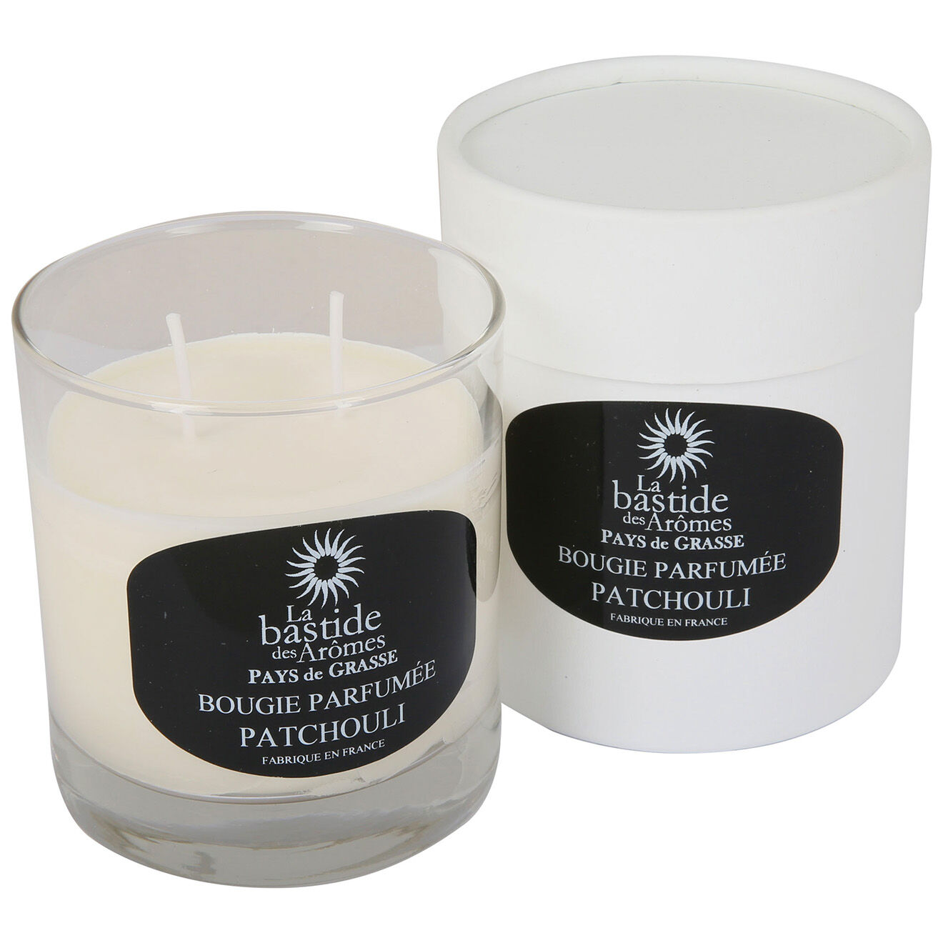 La Bastide des Arômes Bougie Parfumée Patchouli - 2 mèches 60 h