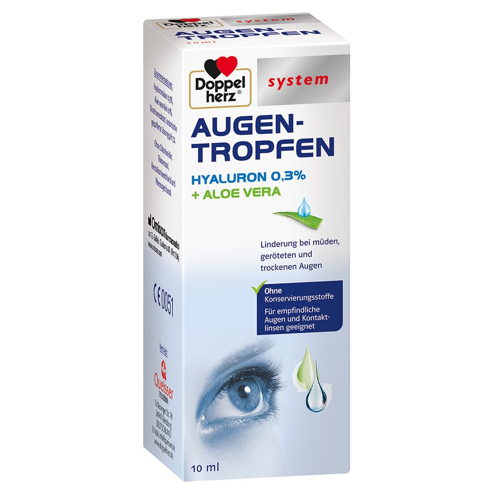 Doppelherz® system Augentropfen Hyaluron 0,3 % + Aloe Vera