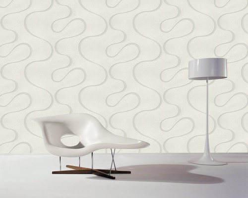 Vliesbehang 53339 Colani VISIONS abstract crème zilver