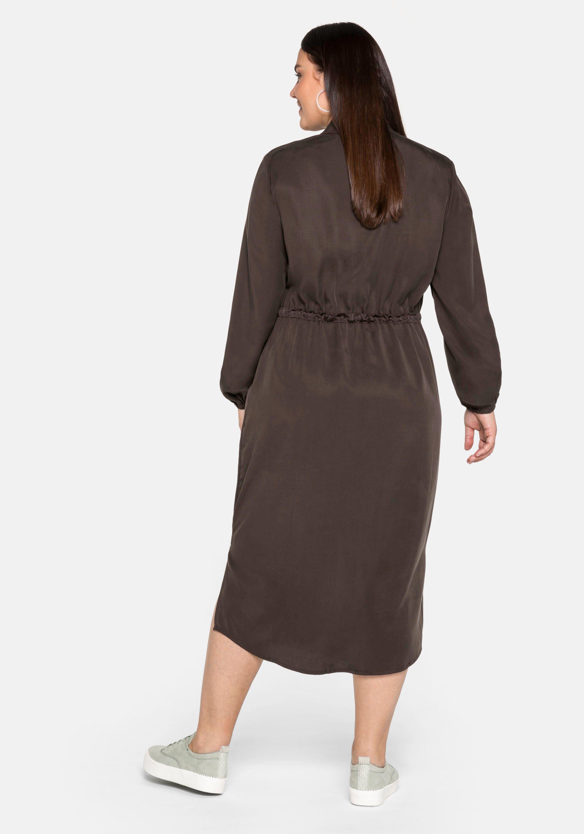 Hemdblusenkleid in 2-in-1-Optik, im Materialmix